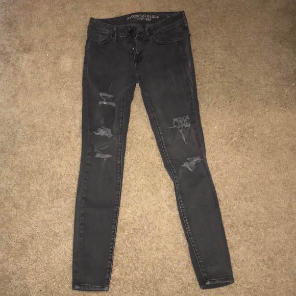 American Eagle Outfitters Denim - Black Distressed Jeans